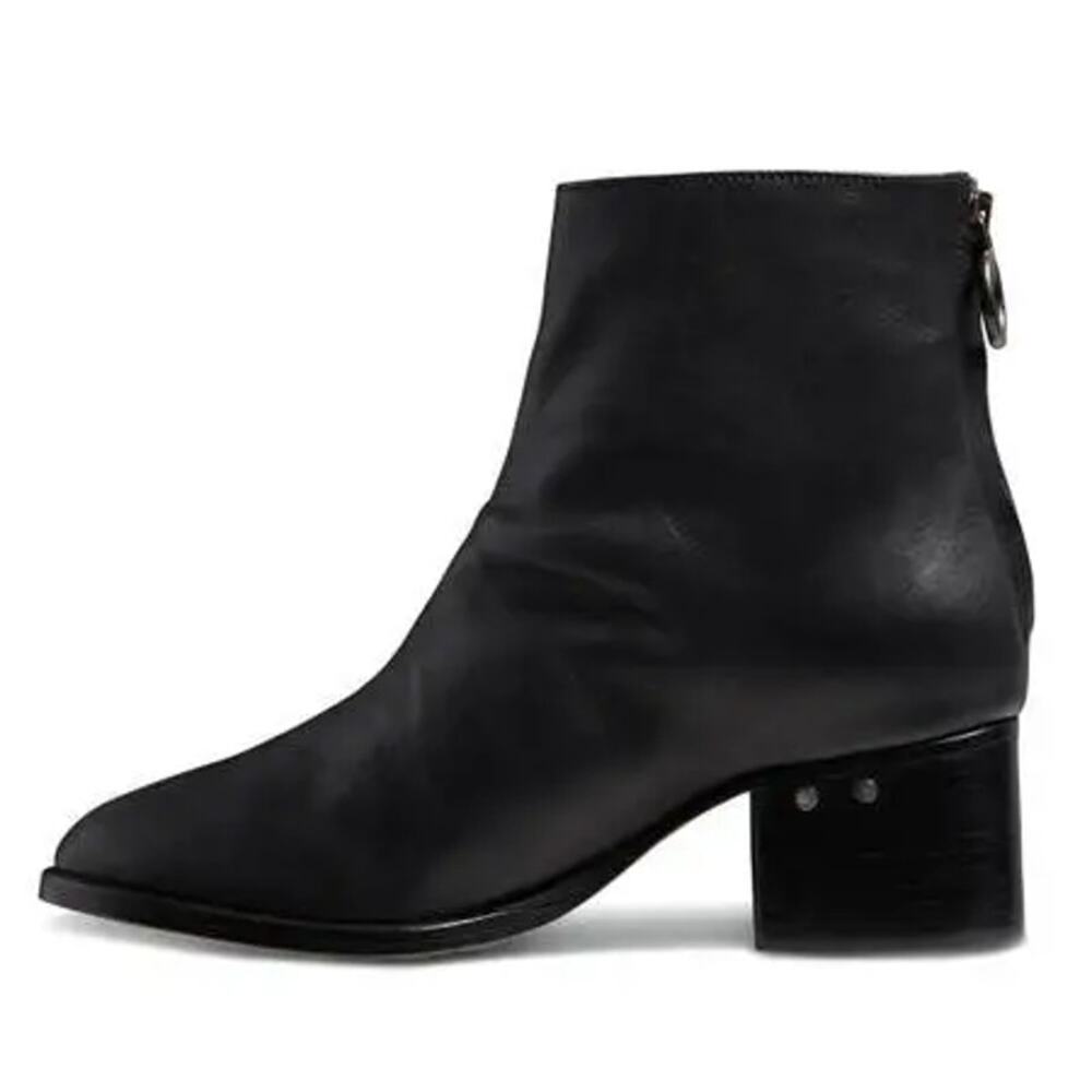 Beek Womens Pheasant Ankle Bootie US 8.5 Black Leather Zip EUC